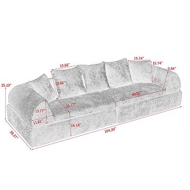 Trikiousd Modular Sectional Sofa 4 Seat Sofa Boneless Couch
