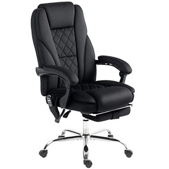 Trikiousd Massage Office Chair with Heat and Footrest Reclining Computer Desk Chair