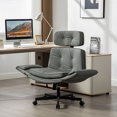 Trikiousd Criss Cross Office Chair with Adjustable Armrests Headrest and Swivel Wheels
