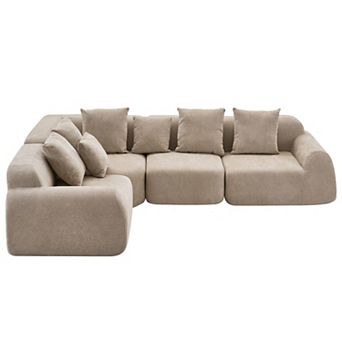 Trikiousd L-Shaped Sectional Sofa with Chaise, Living Room Modular Sofa Boneless Couch