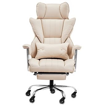 Trikiousd Executive Office Chair with Footrest Reclining Desk Chair