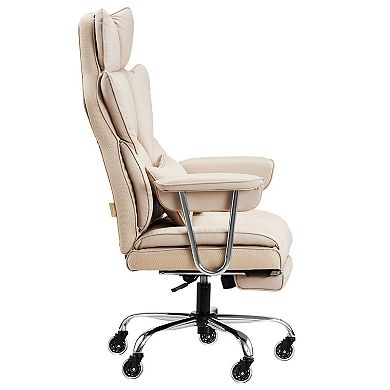 Trikiousd Executive Office Chair with Footrest Reclining Desk Chair