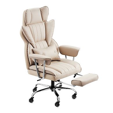 Trikiousd Executive Office Chair with Footrest Reclining Desk Chair