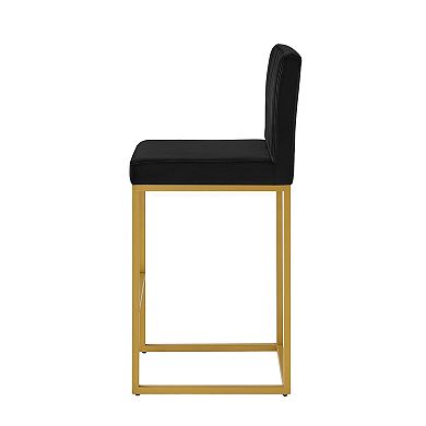 Trikiousd Counter Height Bar Stools Set of 2 with Full Backrest and Metal Legs