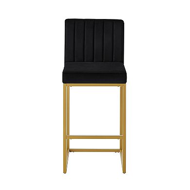 Trikiousd Counter Height Bar Stools Set of 2 with Full Backrest and Metal Legs