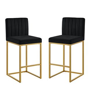 Trikiousd Counter Height Bar Stools Set of 2 with Full Backrest and Metal Legs