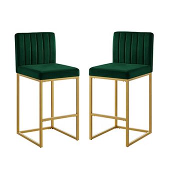 Trikiousd Counter Height Bar Stools Set of 2 with Full Backrest and Metal Legs