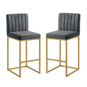 Trikiousd Counter Height Bar Stools Set of 2 with Full Backrest and Metal Legs