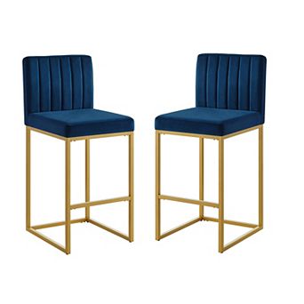 Trikiousd Counter Height Bar Stools Set of 2 with Full Backrest and Metal Legs