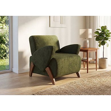 Trikiousd Upholstered Accent Lounge Chair with Birch Legs