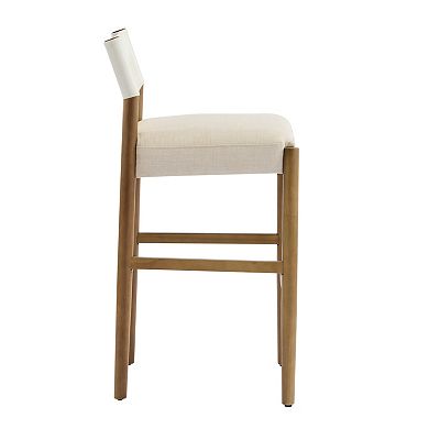 Trikiousd Modern Solid Wood Bar Stools Set of 2 with Cushioned Seat