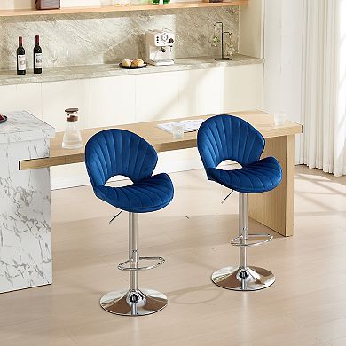 Trikiousd Adjustable Bar Stools Set of 2 with Backrest and Footrest