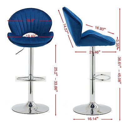 Trikiousd Adjustable Bar Stools Set of 2 with Backrest and Footrest