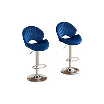 Trikiousd Adjustable Bar Stools Set of 2 with Backrest and Footrest