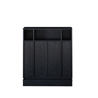 Trikiousd Farmhouse Fluted Sideboard Buffet Cabinet with Storage and Adjustable Shelves