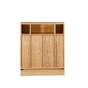 Trikiousd Farmhouse Fluted Sideboard Buffet Cabinet with Storage and Adjustable Shelves