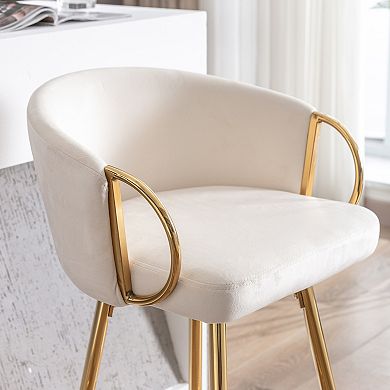 Trikiousd Bar Stools Set of 2 with Chrome Base and Upholstered Seat
