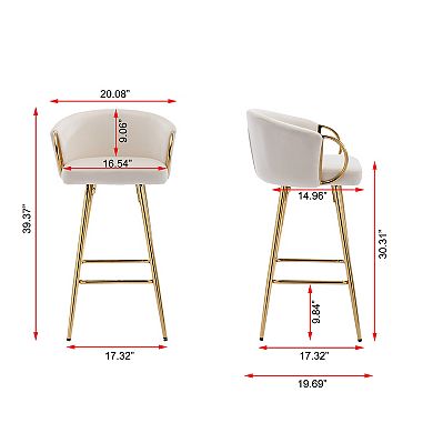 Trikiousd Bar Stools Set of 2 with Chrome Base and Upholstered Seat