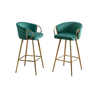 Trikiousd Bar Stools Set of 2 with Chrome Base and Upholstered Seat