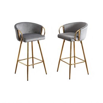 Trikiousd Bar Stools Set of 2 with Chrome Base and Upholstered Seat
