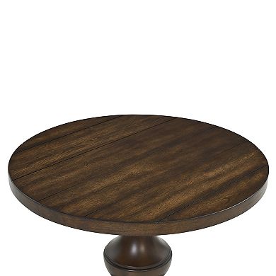 Trikiousd Traditional Round Pedestal End Table with Sculptural Base