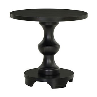 Trikiousd Traditional Round Pedestal End Table with Sculptural Base