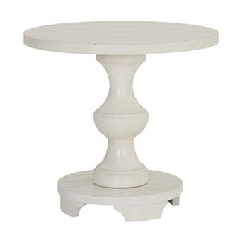 Trikiousd Traditional Round Pedestal End Table with Sculptural Base