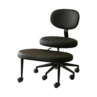 Trikiousd Ergonomic Cross Legged Office Chair with Swivel Base and Back Support