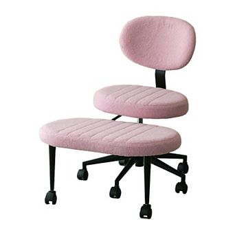 Trikiousd Ergonomic Cross Legged Office Chair with Swivel Base and Back Support