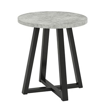 Trikiousd Modern Wood Round End Table with Solid Wood Legs