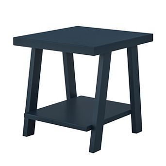 Trikiousd Contemporary Wood Shelf End Table with Storage Shelf