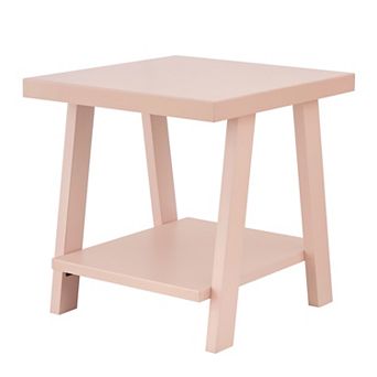 Trikiousd Contemporary Wood Shelf End Table with Storage Shelf