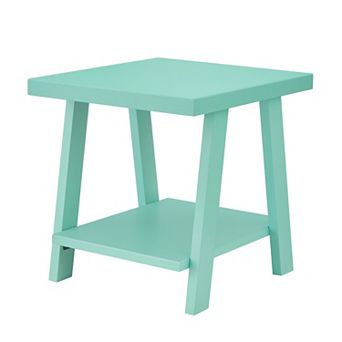 Trikiousd Contemporary Wood Shelf End Table with Storage Shelf