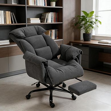 Trikiousd Reclining High Back Office Chair with Footrest and Swivel Base