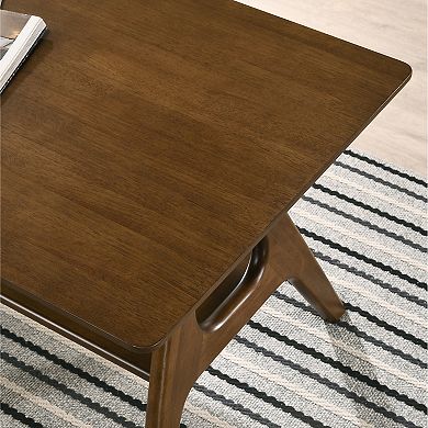 Trikiousd Mid-Century Modern Wood End Table with Storage Shelf