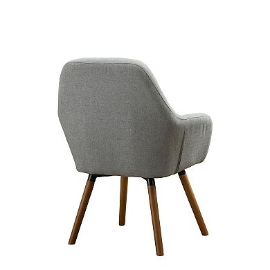 Trikiousd Contemporary Barrel Accent Chair Upholstered Fabric Wood Legs