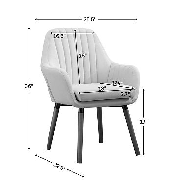 Trikiousd Contemporary Barrel Accent Chair Upholstered Fabric Wood Legs