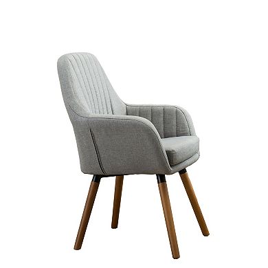 Trikiousd Contemporary Barrel Accent Chair Upholstered Fabric Wood Legs