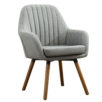Trikiousd Contemporary Barrel Accent Chair Upholstered Fabric Wood Legs