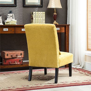 Trikiousd Contemporary Chenille Armless Accent Chair with Pillow