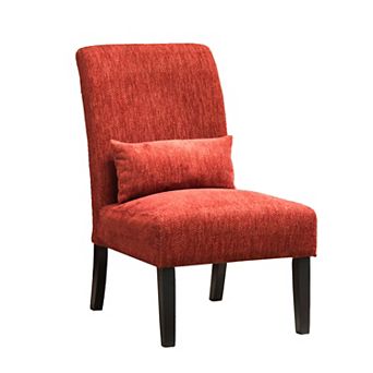 Trikiousd Contemporary Chenille Armless Accent Chair with Pillow