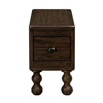 Trikiousd Solid Wood End Table with Drawer Narrow Nightstand