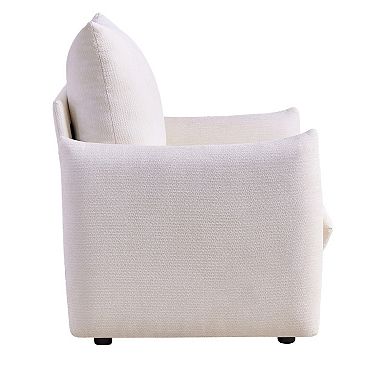 Trikiousd Modern Chenille Accent Chair Oversized Upholstered Armchair