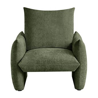 Trikiousd Modern Chenille Accent Chair Oversized Upholstered Armchair