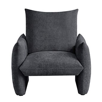 Trikiousd Modern Chenille Accent Chair Oversized Upholstered Armchair
