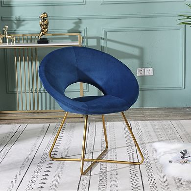 Trikiousd Velvet Upholstered Accent Chair with Metal Base