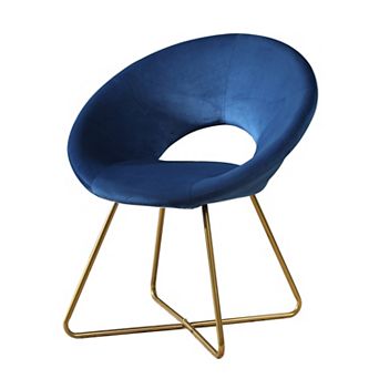 Trikiousd Velvet Upholstered Accent Chair with Metal Base