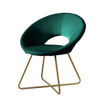 Trikiousd Velvet Upholstered Accent Chair with Metal Base