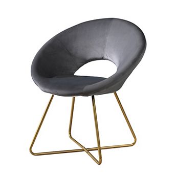 Trikiousd Velvet Upholstered Accent Chair with Metal Base