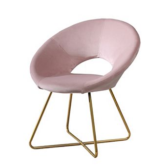 Trikiousd Velvet Upholstered Accent Chair with Metal Base